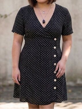 Spencer + Shaw Star Print Wrap Dress XL Celestial Minimalist